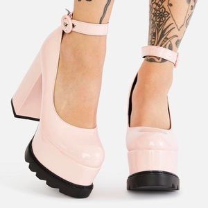 Dolls Kill Pink Evil Attraction Mary Janes